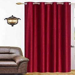 Home Ready Polyresin Grommet, Rod Pocket Door Curtain, 10 Feet, Maroon, Pack of 1