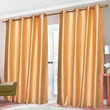 Home Ready Polyresin Grommet, Rod Pocket Door Curtain, 5 Feet, Gold, Pack of 2