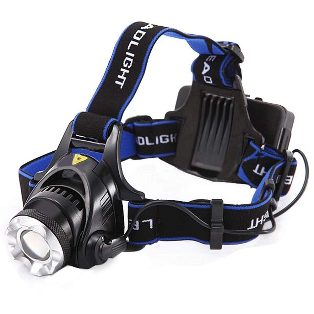 Smitex High Power 18650 Headlamp 1800LM CREE XM-L T6 LED Hunting Bicycle Camping Head Torch Light with Batteries (Black)