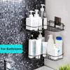 Vruta Multipurpose Kitchen Bathroom Shelf Wall Holder Storage Rack Super Adhesive Bathroom Shower Organizer Rack Shelf Bathroom Shelves & Kitchen Storage Basket Organizer (Fine, Set 3) view 3
