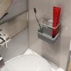 Hepo Stainless Steel Bathroom Tooth Brush Holder Stand Storage Organizer, 1 Tooth Brush Holder | 1 Plastic Tray | 1 Cover Cap |3 Wall Fixing Screws (Grey, 150x100x70 mm) Set of 1 view 1