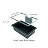Hepo Stainless Steel Bathroom Tooth Brush Holder Stand Storage Organizer, 1 Tooth Brush Holder | 1 Plastic Tray | 1 Cover Cap |3 Wall Fixing Screws (Grey, 150x100x70 mm) Set of 1 view 2