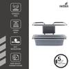 Hepo Stainless Steel Bathroom Tooth Brush Holder Stand Storage Organizer, 1 Tooth Brush Holder | 1 Plastic Tray | 1 Cover Cap |3 Wall Fixing Screws (Grey, 150x100x70 mm) Set of 1 view 4
