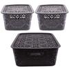 Cutting EDGE Turkish Basket (1 x Medium, 2 x Small) with Lid for Storage Baskets For Fruit Vegetable Bathroom Stationary Home Basket with Handle (Brown) view 1