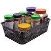 Cutting EDGE Turkish Basket (1 x Medium, 2 x Small) with Lid for Storage Baskets For Fruit Vegetable Bathroom Stationary Home Basket with Handle (Brown) view 2
