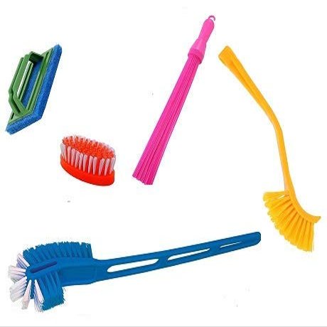 Goel Store Plastic Tiles Cleaner Toilet Cloth and Sink Broom Brush (Large, Multicolour)