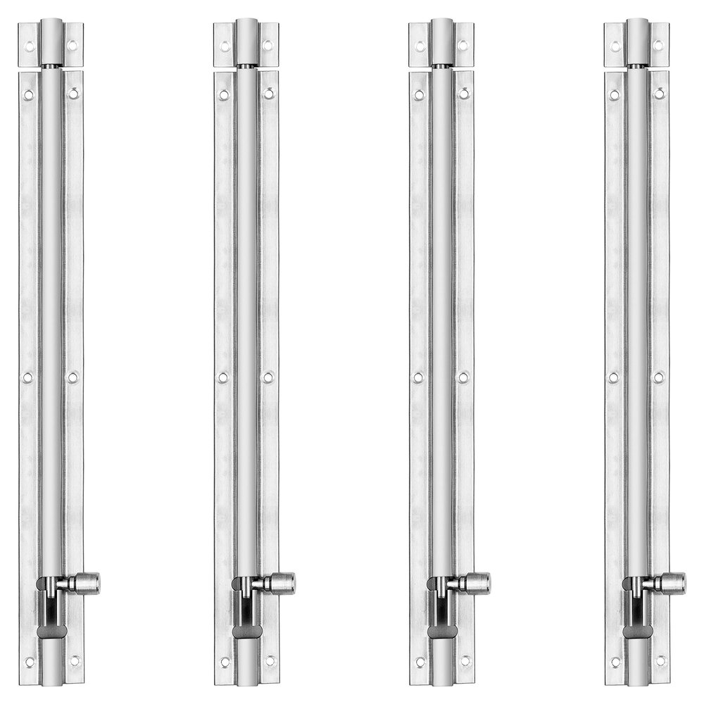Atlantic Morden Plain Tower Bolt 12 inch (Stainless Steel, Two Tone Silver, Pack of 4 Piece)