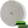 DIY Crafts Extra Thick Buffing Polishing Wheel 4/5/6"inch ( 50 Ply ) Bench Grinder Tool 1/2" Arbor Hole Polishing Pad For Bench Grinder, 1/2" Arbor Hole 1"inch Thick (Pack Of 2 Pcs, 5"inch 1x Polishing Compound) view 1
