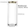 STAR WORK Clear Long Bamboo Glass Jars (500 ml) - Pack of 5 Container view 2
