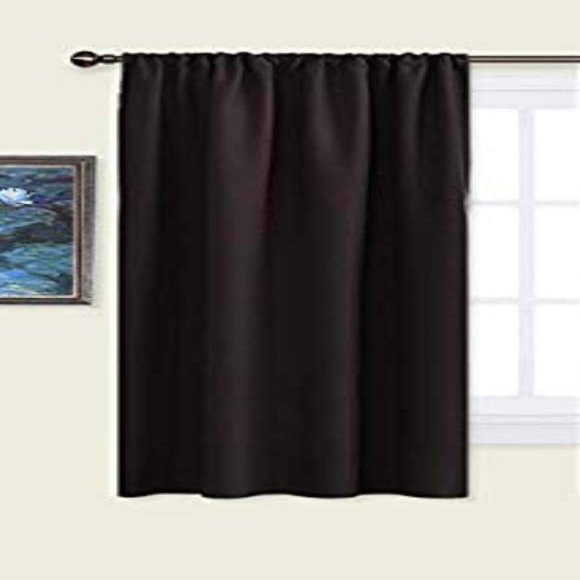 Comfy Home Window Rod Pocket Blackout Curtain Pack of 1 Piece (Width - 46" Inch X 60" Inch - Length) Brown