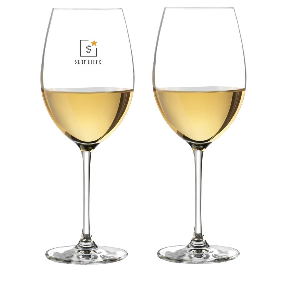 STAR WORK Drink Ware Italian Glasses for Red and White Wines- Pack of 2
