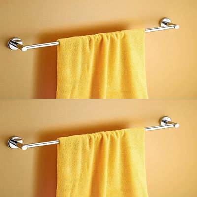 iSTAR Stainless Steel Round Towel Bar/Towel Holder/Towel Stand/Towel Hanger 24 inch Longer (Pack of 2)