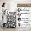 Stylista Washing Machine Cover Compatible for LG 7 kg FH2G6HDNL42 Fully-Automatic Front Load Floral Grey view 4
