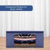 Homestrap Set of 3 Cotton Quilted Saree Covers | 3-Layered Foldable Storage Bags with Transparent Window & Zip | Premium Wardrobe Organizer for Sarees, Lehengas, Dresses | Navy Blue view 3