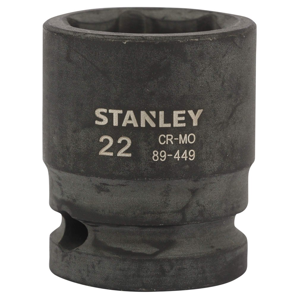 STANLEY STMT89449-8B Chrome-Molybdenum Steel 6 Point Impact Socket 1/2 inch 22 mm(Black)