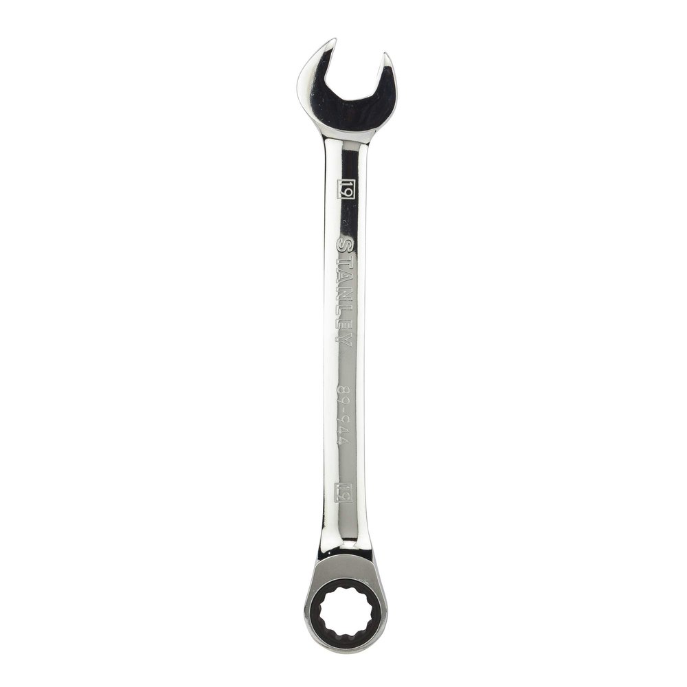 STANLEY STMT89944-8B 19mm Combination Stainless Steel Reversible Ratcheting Spanners (Silver)