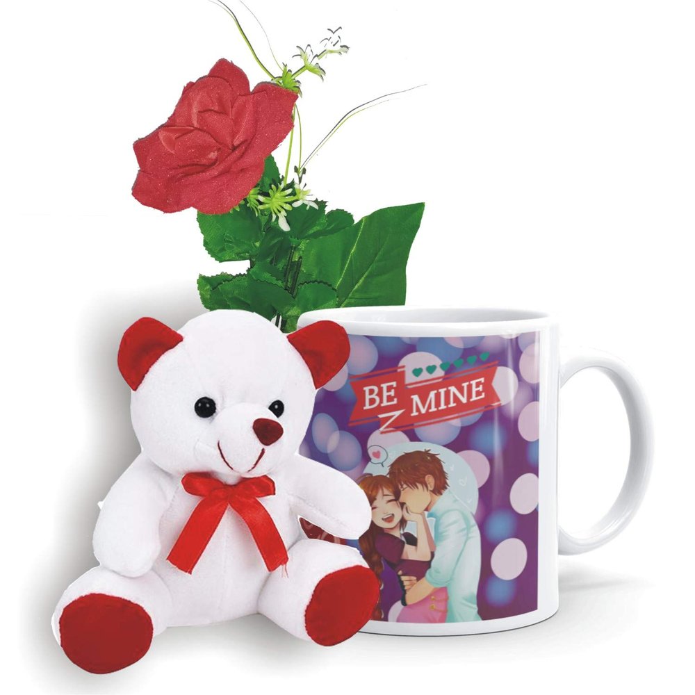 Family Shoping Valentine Gift for Girlfriend Te Amo Coffee Mug with Teddy and Flower Valentine Gift