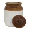 JGS Mughal Art Ceramic Pottery Hand Painted Cornichon Dry Fruit Pickle Tea Coffee Storage Jar For Kitchen (Cream_1Kg) view 2
