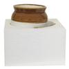 JGS Mughal Art Ceramic Pottery Hand Painted Cornichon Dry Fruit Pickle Tea Coffee Storage Jar For Kitchen (Cream_1Kg) view 3