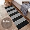 Gleam Soft Cotton Floor Runner  Multi-Purpose Rug (50 x 130 Inch) | Anti-Slip, Durable & Washable | Black & Grey view 2