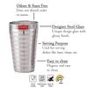HAZEL Jumbo Lassi Glass Set of 2 | Stainless Steel Big Steel Drinking Glass 750 ML | Multipurpose Water, Thandai & Juice Glass view 3