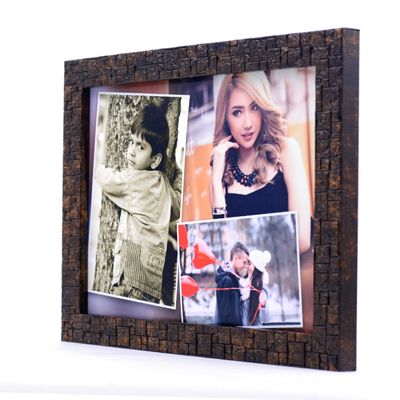 AJANTA ROYAL Personalized Collage Photo Frames for Walls Decoration (Metallic, 6x8 Inch), Rectangular