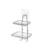 Killerzone Wall Mounted Double Layer soap Dish Holder & Dispensers, Self-Adhesive Stainless Steel Waterproof Kitchen Bathroom Soaps Storage Rack with Hook for Home view 1