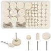 DIY Crafts Mix Wool Felt Polishing Pad and Ceramic 3 Pieces Felt Mounted Mandrel Set Grinding Head Buffing Wheel for Rotary Tools Jewelry; Glass; Metal (Pack Of 50, Off White) view 1