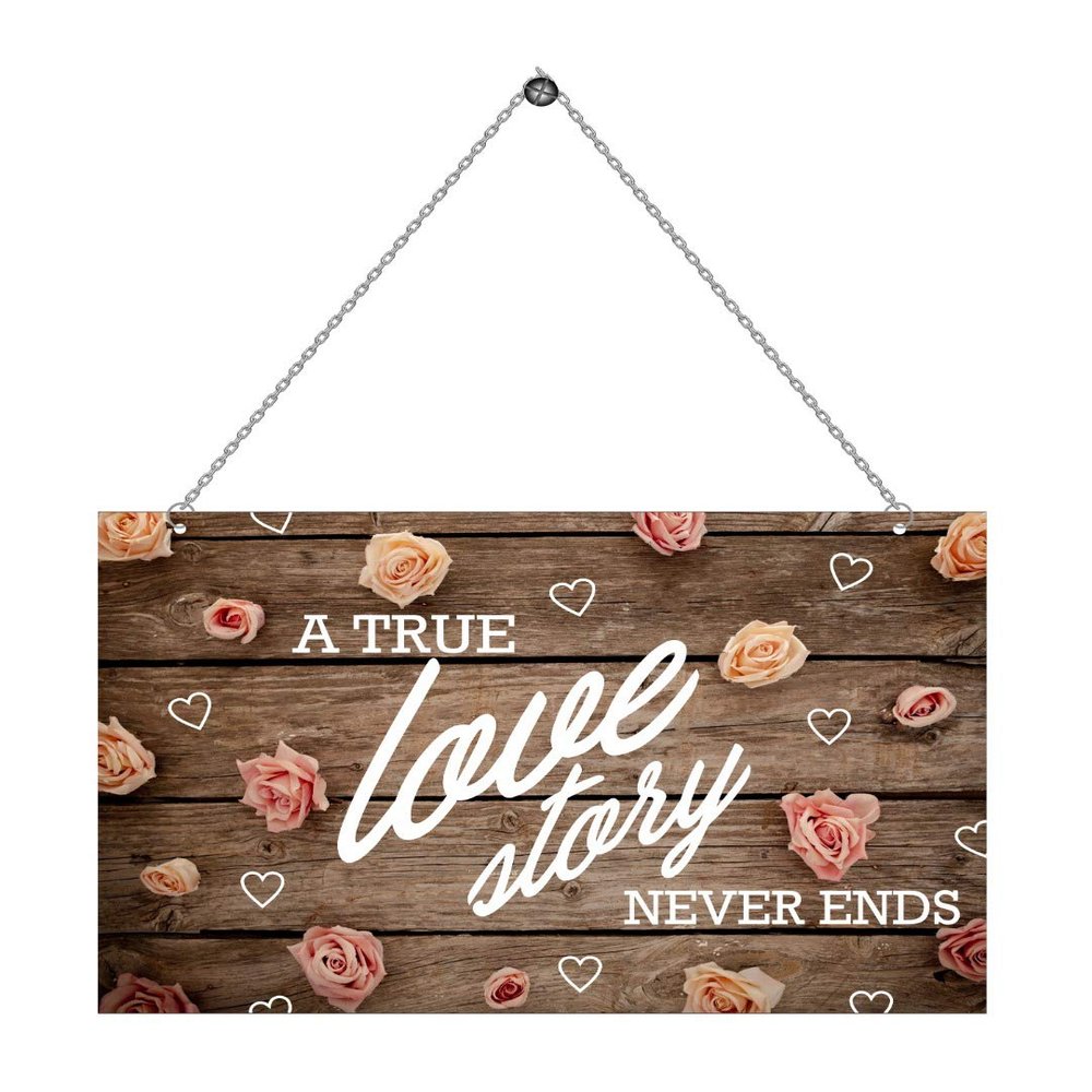 PAPER PLANE DESIGN Wood Wall Door Hanging Welcome Sign with Metal Chain (Style-D)