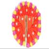 Geetanjali Fabric Laddu Gopal Dress with Artificial Flower (Orange) view 1