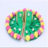 Geetanjali Fabric Laddu Gopal Dress with Artificial Flower (Green) view 3