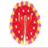 Geetanjali Fabric Laddu Gopal Dress with Artificial Flower (Red) view 1