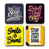 Presta Gifts Tea Coaster Set Motivational Quotes Printed, MDF Wood Material Coasters for Home and Kitchen, Office Table, Dining Table, Home Decor (3.5x3.5 inches, Set of 4) view 1
