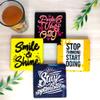 Presta Gifts Tea Coaster Set Motivational Quotes Printed, MDF Wood Material Coasters for Home and Kitchen, Office Table, Dining Table, Home Decor (3.5x3.5 inches, Set of 4) view 3