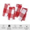 Encasa XO Dining Table Napkins Set of 6, 43x43 cm | Machine Washable Reusable, Recycled Cotton Cloth Napkin, Soft & Absorbent, Table Decor for Hotels, Farmhouse - White & Buffalo Red Checks view 4