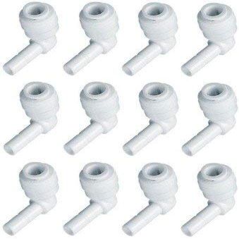 Xenflo Elbows Kentt Connectors 1/4 inch Stem Needle x 1/4 inch QC (Push fit) for RO Water Purifier - 12 Pcs
