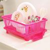 FAYBY Multi Functional Kitchen Sink Dish Utensil Drainer Drying Rack Organizer Vegetable Fruit Drainer Basket Plastic Sink Flat Dish Rack Drainer with Removable Tray Organizer, Multicolour view 3