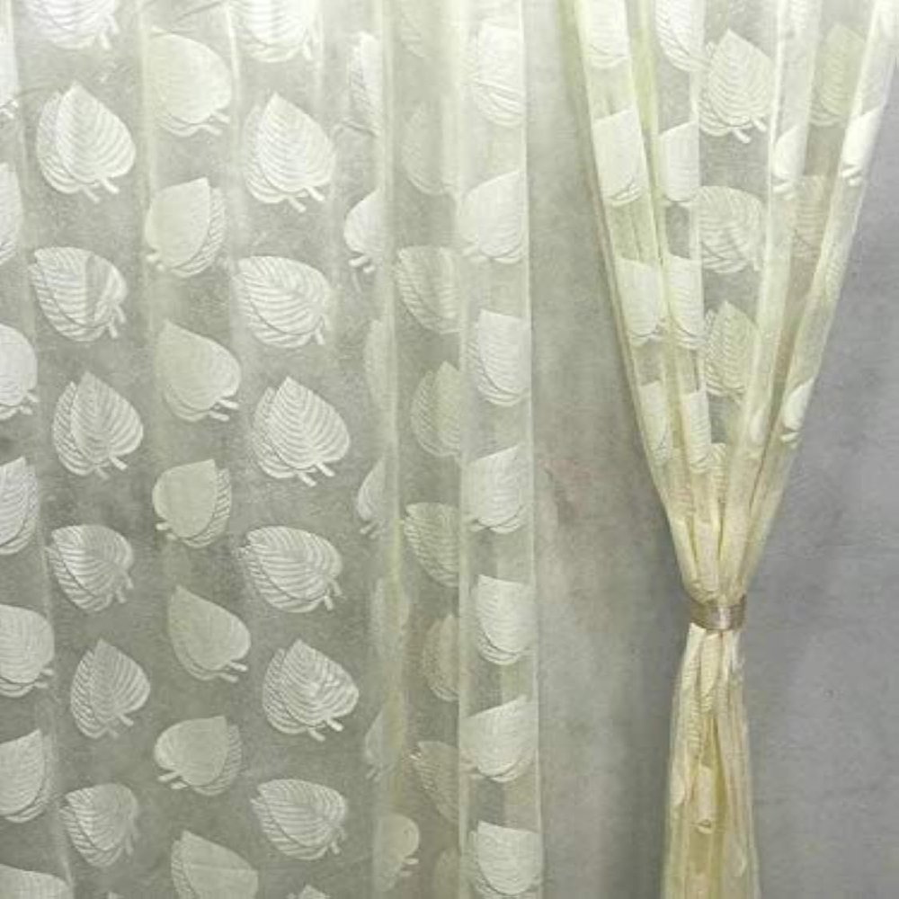 FRESH FROM LOOM Sheer Curtains 5 Feet Window | Net Curtain | Semi Transparent Tissue Screens Parda | Eyelet Ring Parde (4x5 feet, Off-White, 1pc only)