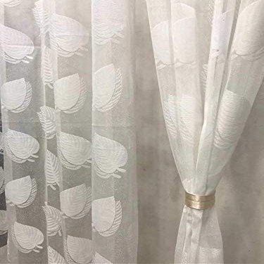 FRESH FROM LOOM Sheer Curtains 5 Feet Window | Net Curtain | Semi Transparent Tissue Screens Parda | Eyelet Ring Parde (4x5 feet, White, 1pc only)