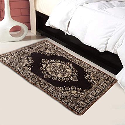 SHOPICTED Velvet Royal Carpet for Living/Hall/Drawing/Guest Room (36 x 60-inch/90 x 150 cm/3 x 5 ft, Brown)