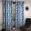 Radees Creations Polyresin Floral Grommet Door Curtain, Door - 7 Feet, Blue, Pack of 2 view 1