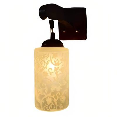RS Traders Round Wall Lamp (Brown)(Corded Electric, Glass)