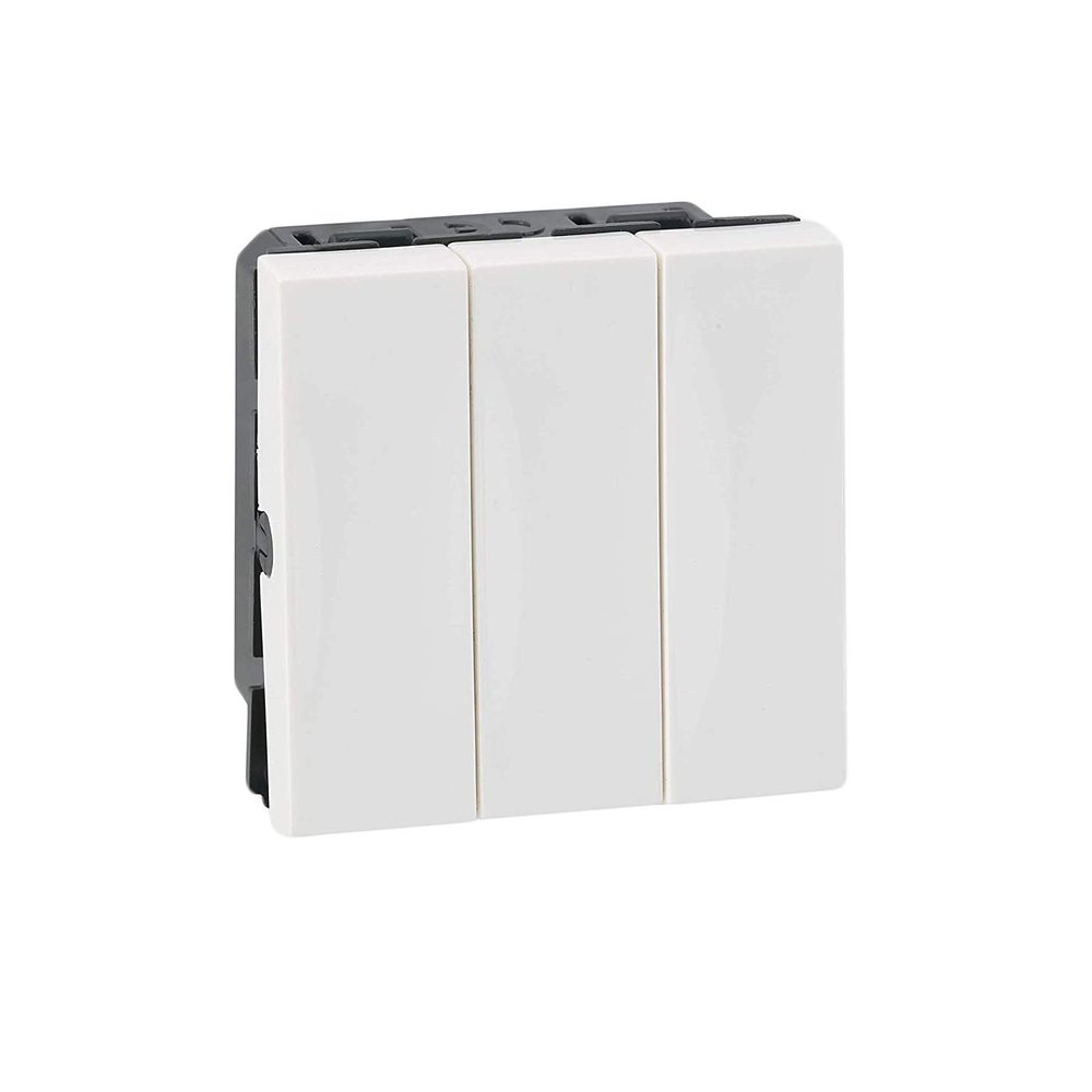 Legrand Arteor 1-Way Switch 20 AX, 250 V AC - 3 Gang - 2 modules (White, Pack of 1)