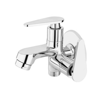 A to Z B 2 in 1 Bib Cock Chrome Plated Brass Tap for Bathroom/Kitchen