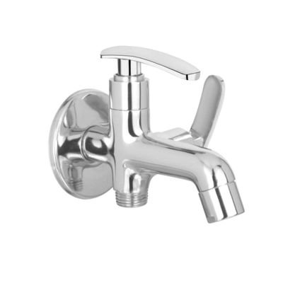 A to Z R 2 in 1 Bib Cock Chrome Plated Brass Tap for Bathroom/Kitchen