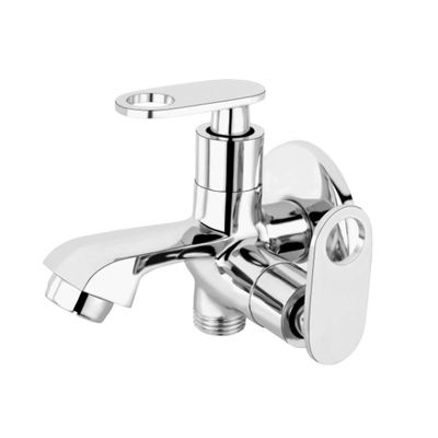 A to Z S 2 in 1 Bib Cock Chrome Plated Brass Tap for Bathroom/Kitchen