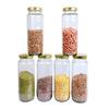RAVIZAA Litre Round Glass Jar and Container (1000 ml) with Rust Proof Air Tight Lid for Kitchen Storage (Pack of 4, Clear, Gold) view 2