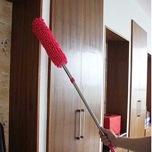 Ivaan India Multipurpose Microfiber Cleaning Duster with Extendable Telescopic Wall Hanging Handle, 69 oz, Multicolour