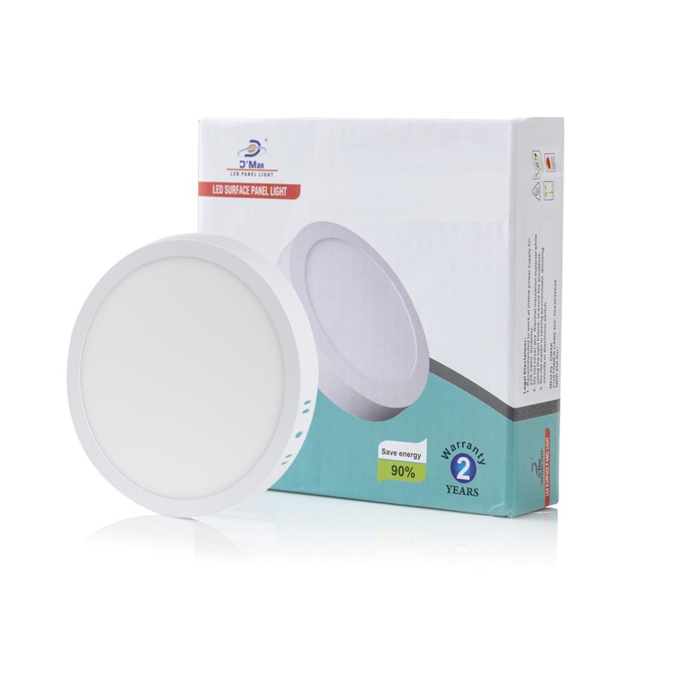 DMAK Multi Traders 8 Watts Ceiling Surface Panel Light, Warm White, Yellow, Round-Aluminium