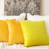Khooti Decorative Velvet Square Cushion Cover Throw Pillow Cover for Living Room Couch Single Seater Sofa, Colourful Modern Small 12 x 12 Inches / 30 x 30 cm (Colour - Lemon Yellow)(Set of 2 Pieces) view 3